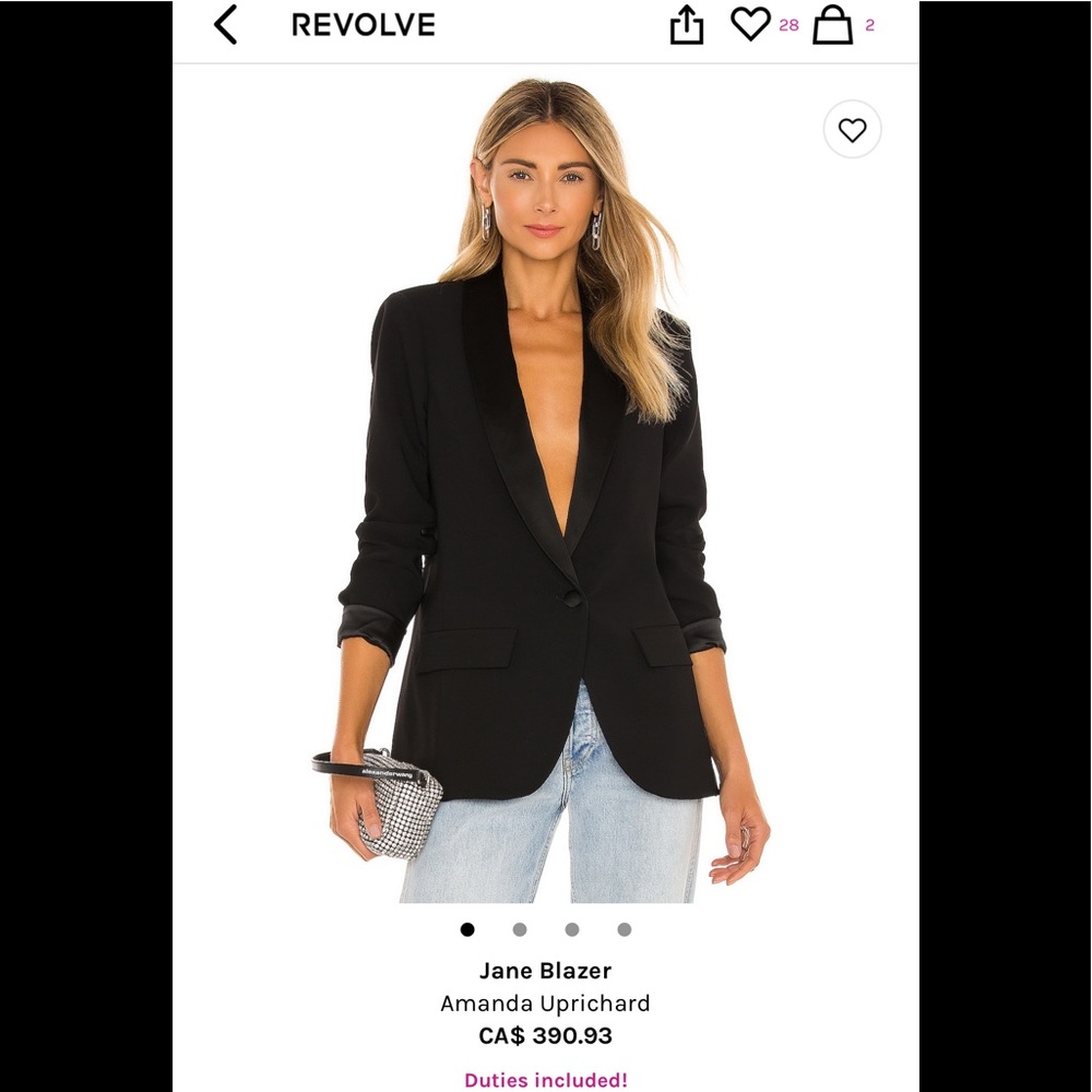 Amanda Uprichard “ Jane blazer “.  Never worn. NWOT